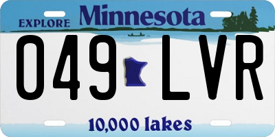 MN license plate 049LVR