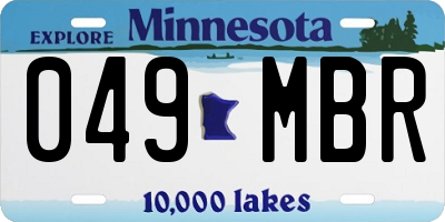 MN license plate 049MBR