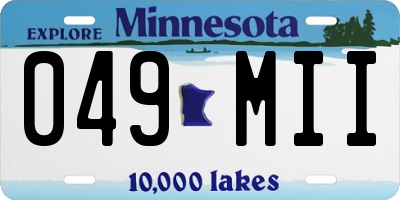 MN license plate 049MII