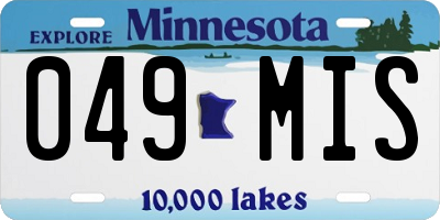 MN license plate 049MIS