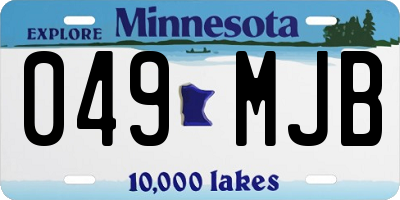 MN license plate 049MJB