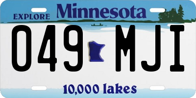 MN license plate 049MJI