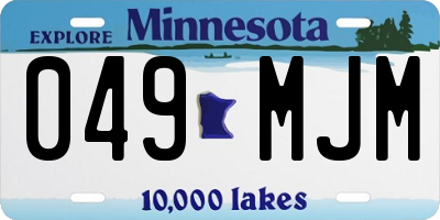 MN license plate 049MJM