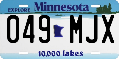 MN license plate 049MJX
