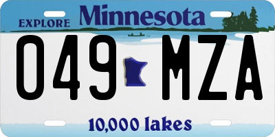 MN license plate 049MZA