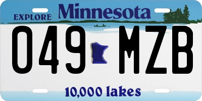 MN license plate 049MZB