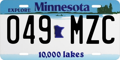 MN license plate 049MZC