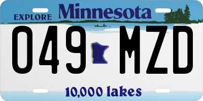 MN license plate 049MZD