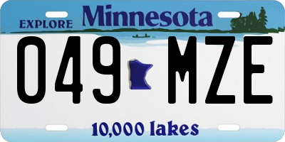MN license plate 049MZE
