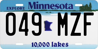 MN license plate 049MZF