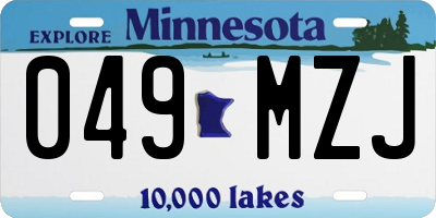 MN license plate 049MZJ