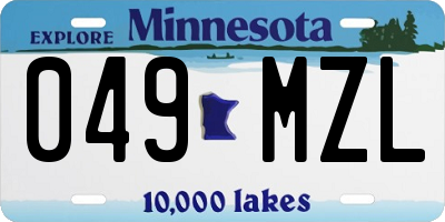 MN license plate 049MZL