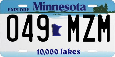 MN license plate 049MZM