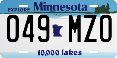 MN license plate 049MZO