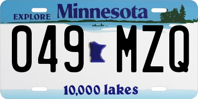 MN license plate 049MZQ