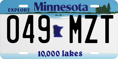 MN license plate 049MZT