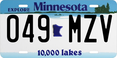 MN license plate 049MZV
