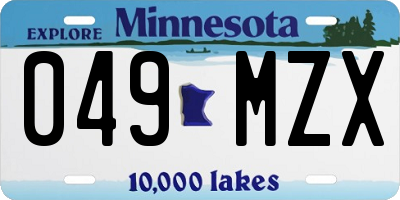 MN license plate 049MZX
