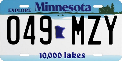 MN license plate 049MZY