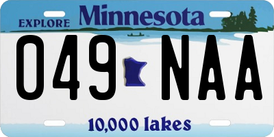 MN license plate 049NAA