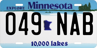 MN license plate 049NAB