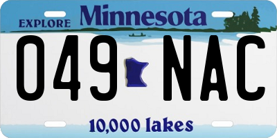 MN license plate 049NAC