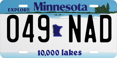 MN license plate 049NAD