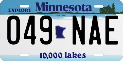 MN license plate 049NAE