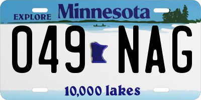 MN license plate 049NAG