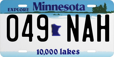 MN license plate 049NAH