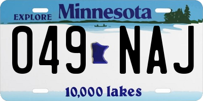 MN license plate 049NAJ