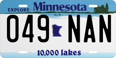 MN license plate 049NAN