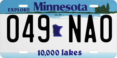 MN license plate 049NAO