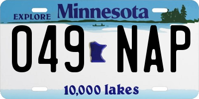 MN license plate 049NAP