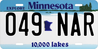 MN license plate 049NAR