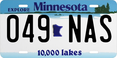 MN license plate 049NAS