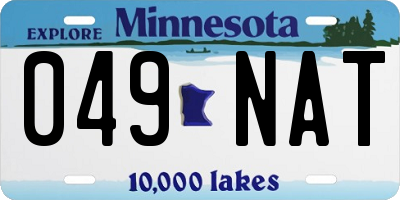 MN license plate 049NAT