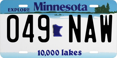 MN license plate 049NAW