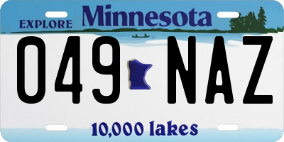 MN license plate 049NAZ