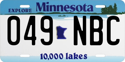 MN license plate 049NBC