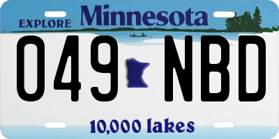 MN license plate 049NBD