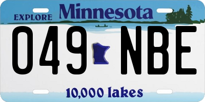 MN license plate 049NBE