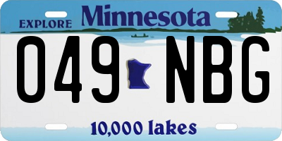 MN license plate 049NBG