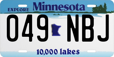 MN license plate 049NBJ