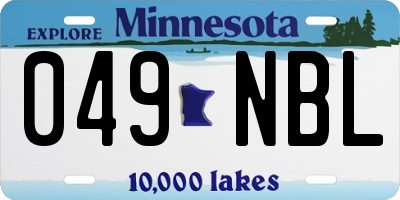 MN license plate 049NBL