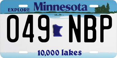MN license plate 049NBP