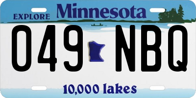 MN license plate 049NBQ