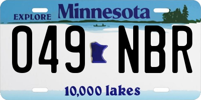 MN license plate 049NBR