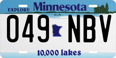 MN license plate 049NBV