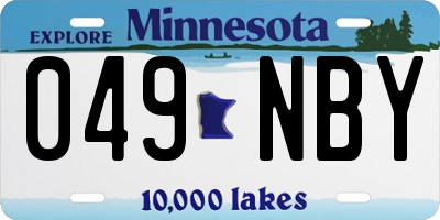 MN license plate 049NBY